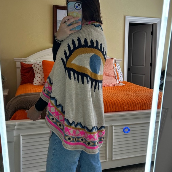 Mara Hoffman Evil Eye Shawl / poncho  Sz O/Z RARE - Picture 5 of 10